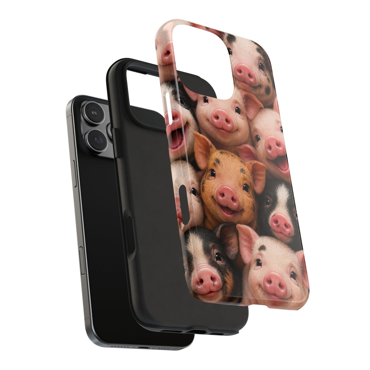 Pig Faces Tough Phone Case — Cute Farm Animal iPhone Protective Cover