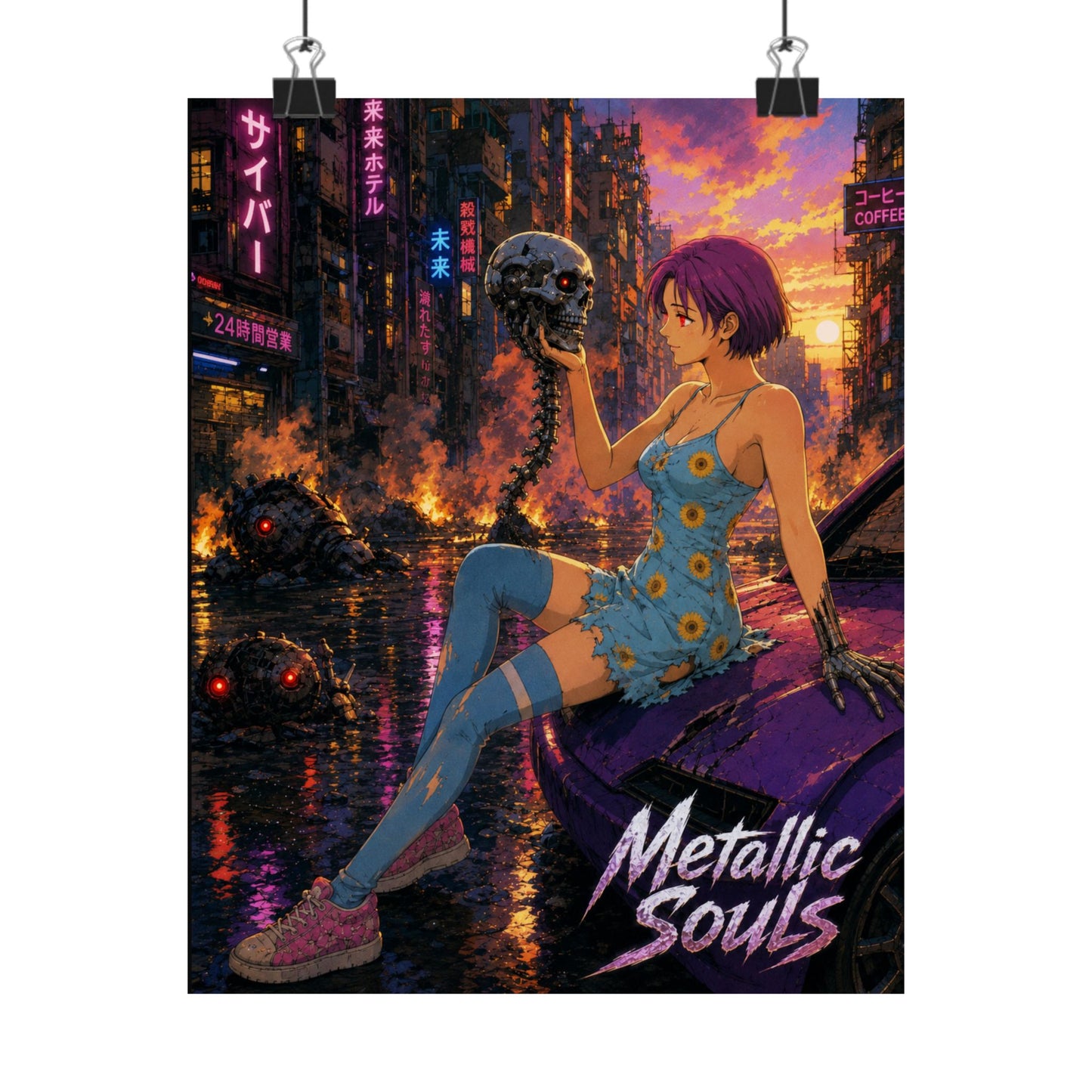 Metallic Souls Anime Poster — "Metallic Souls" Matte Vertical Art Print
