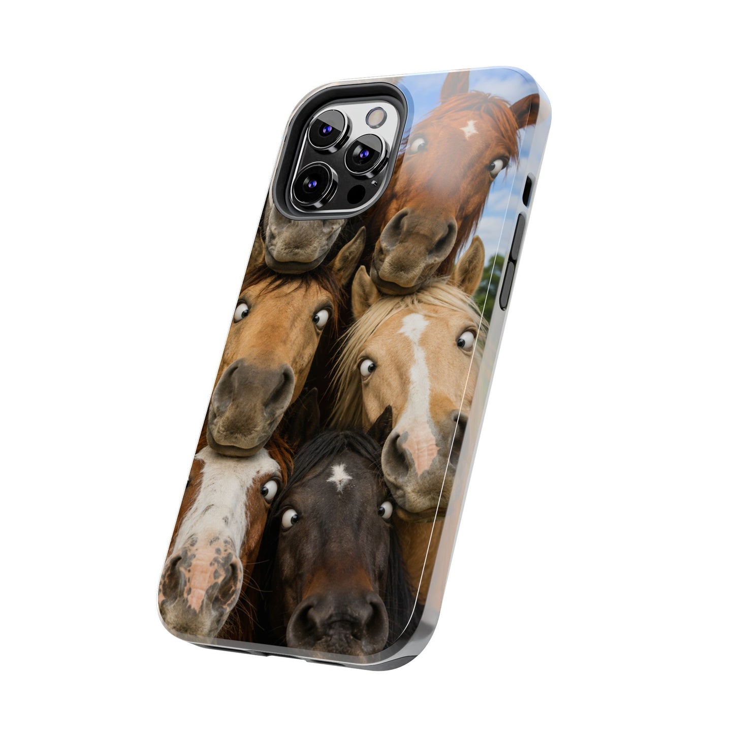 Horse Herd Phone Case — Funny Goofy Horses Tough Protective Cover