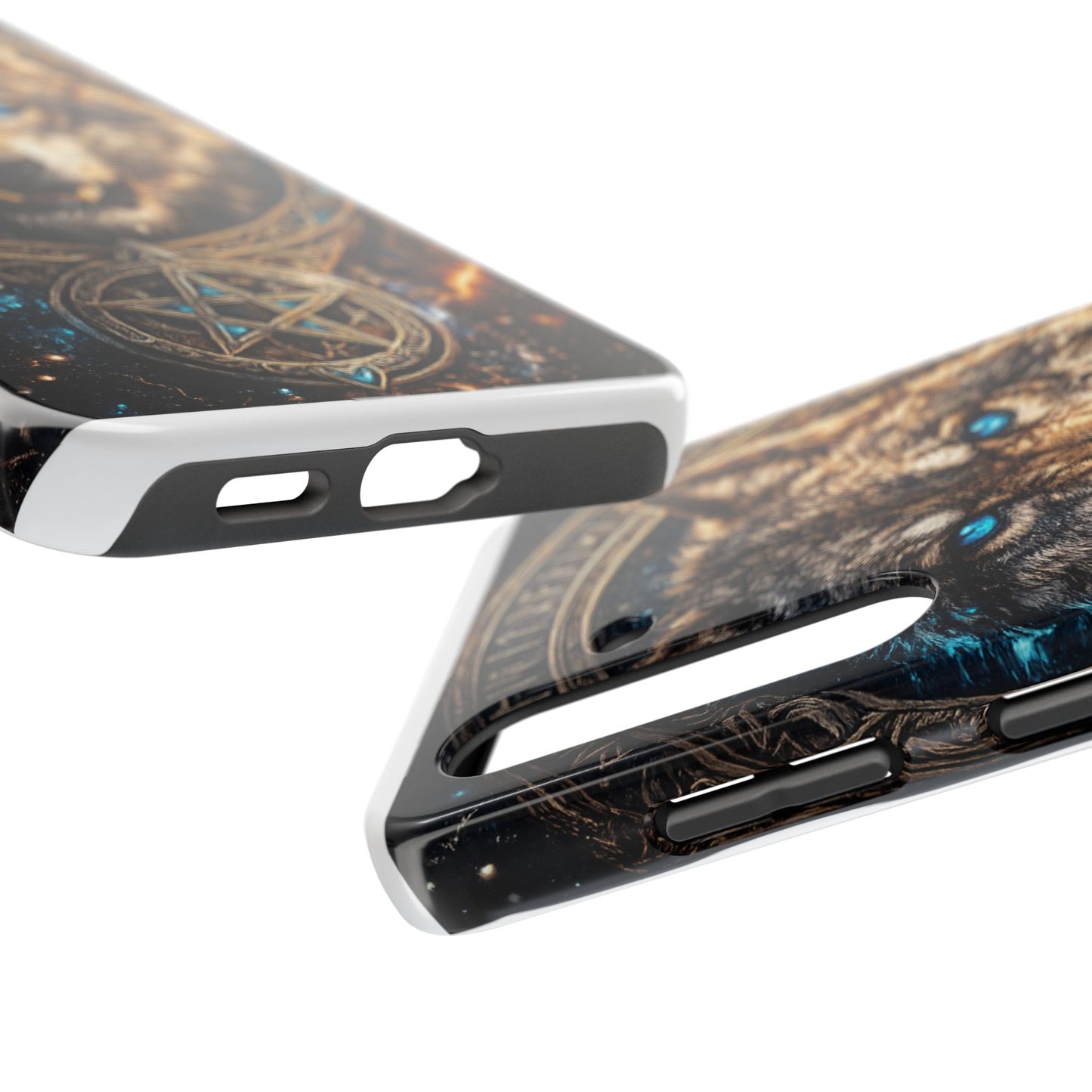 Wolf Pentagram Phone Case - Rugged Mystic Phone Cover with Glowing Blue Eyes