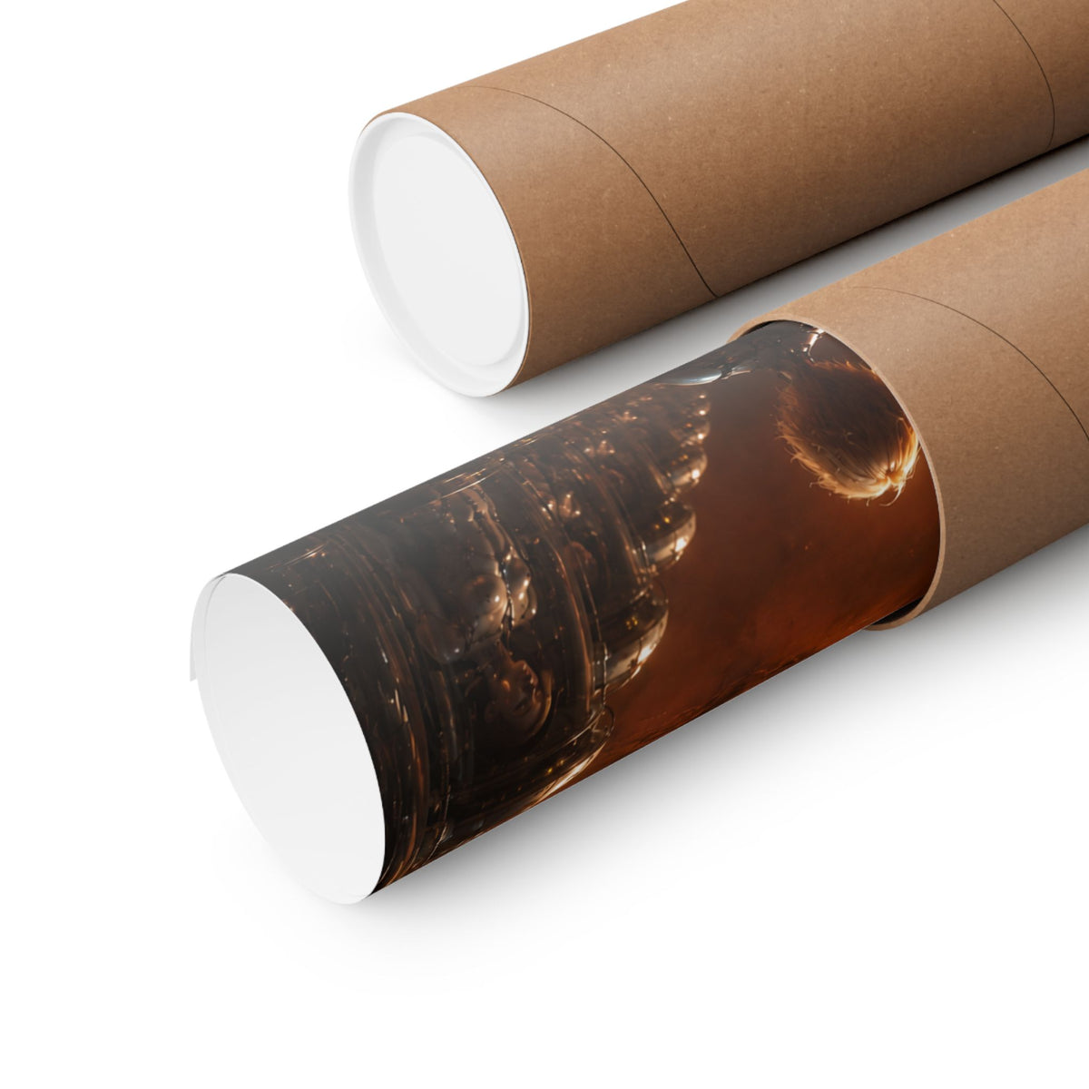 Metallic Souls Matte Poster — Sci‑Fi Planet Artwork