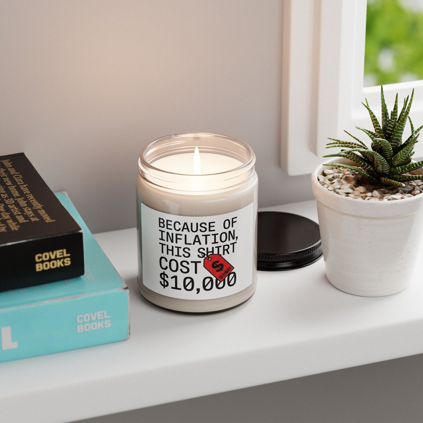 Ironic Money-Flex Text Candle | Scented Soy Candle, Meme Streetwear Satire