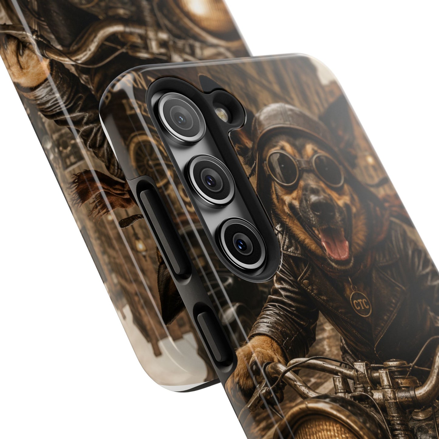 Phone Case — Biker Dog Riding Motorcycle Protective Tough Cover