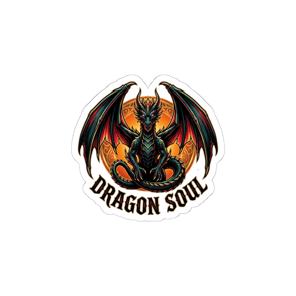 Dragon Soul Sticker | dragon, fantasy art, tattoo style