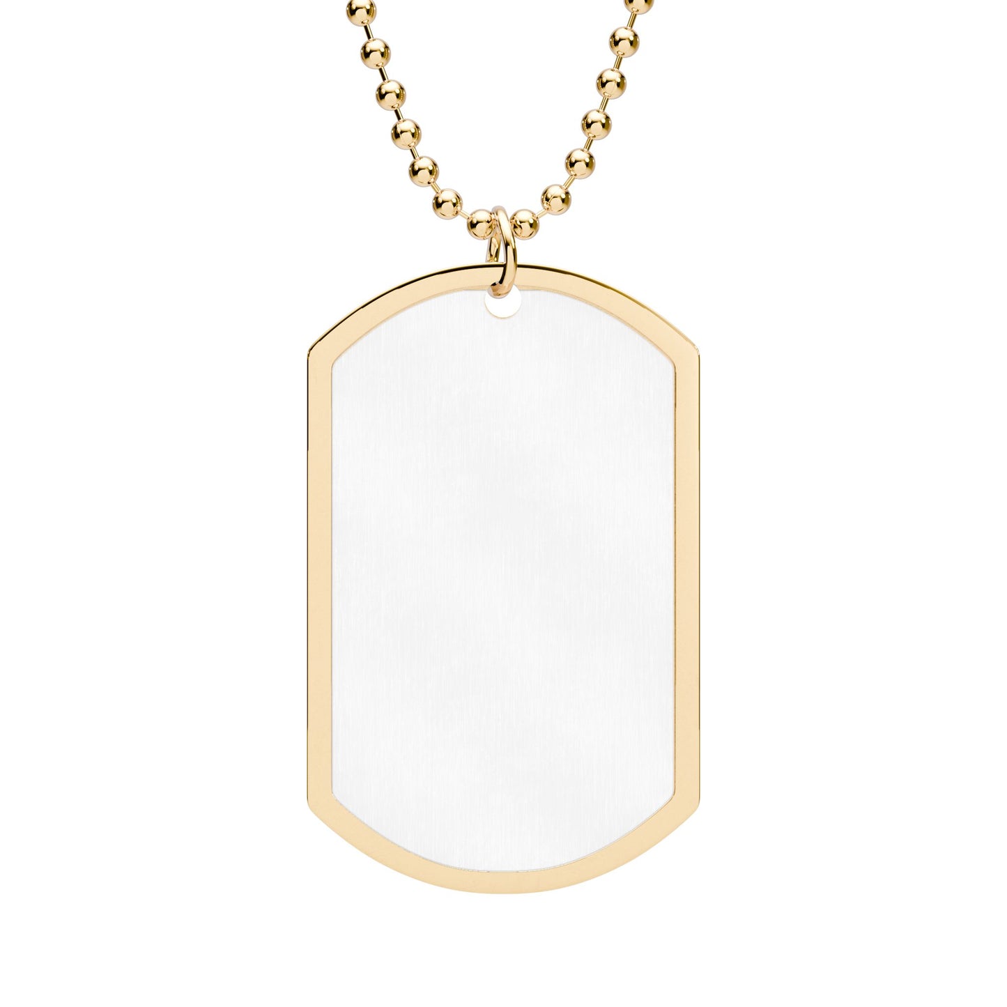 Engravable Gold Dog Tag Necklace – Personalized Military-Style ID Pendant
