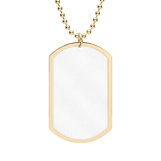 Engravable Gold Dog Tag Necklace – Personalized Military-Style ID Pendant