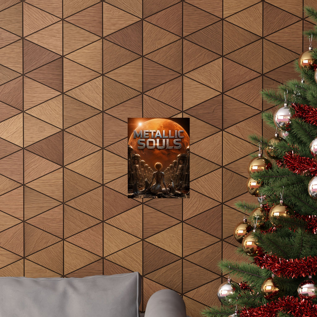 Metallic Souls Matte Poster — Sci‑Fi Planet Artwork