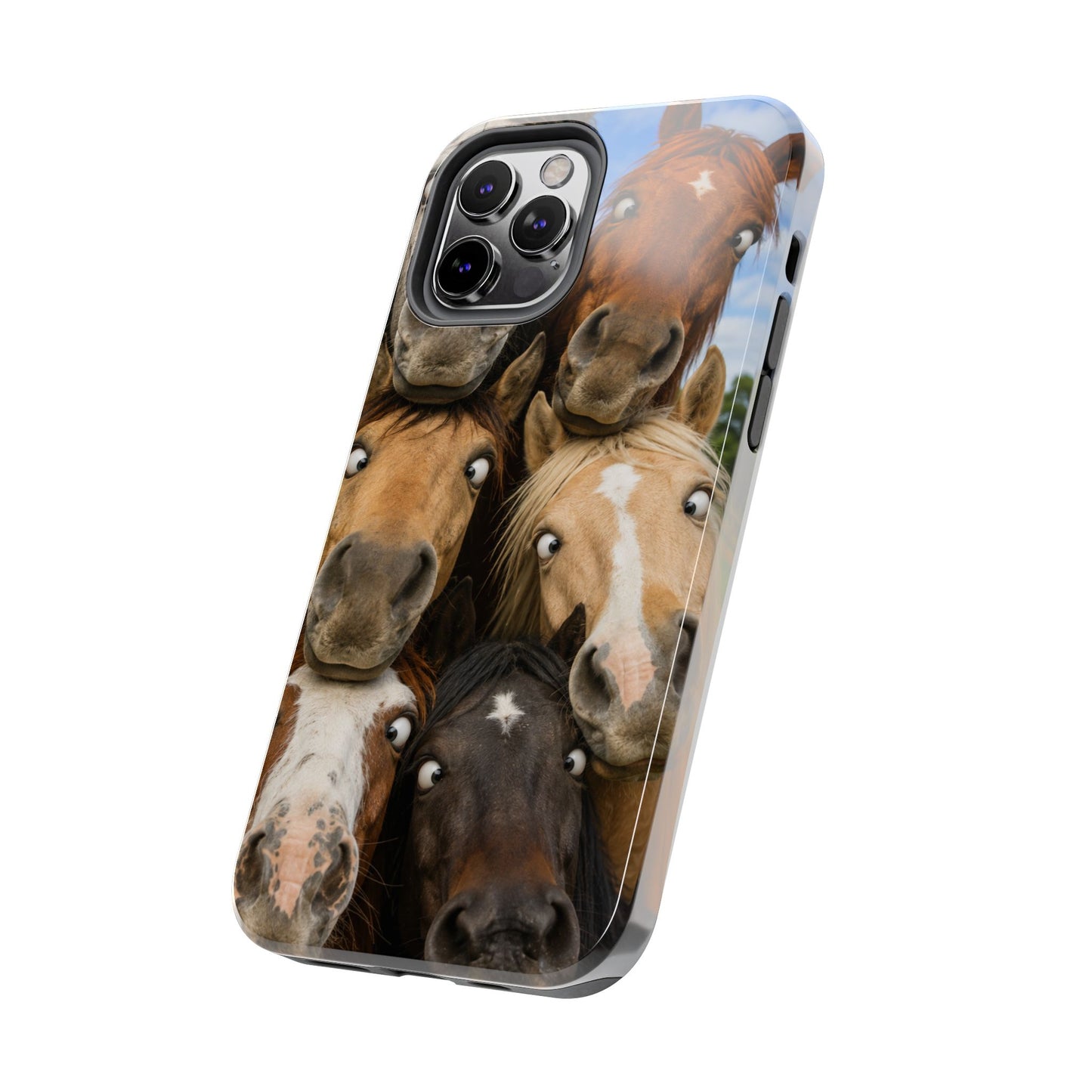 Horse Herd Phone Case — Funny Goofy Horses Tough Protective Cover