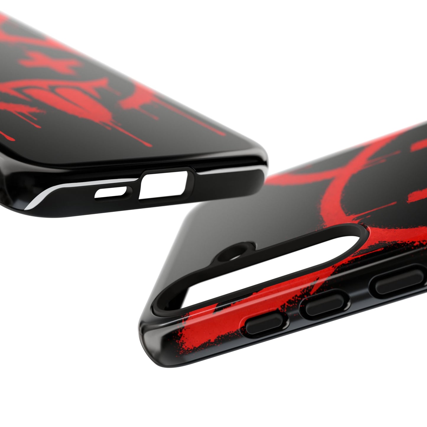 Phone Case - Metallic Souls Red Drip Smiley Graffiti Design