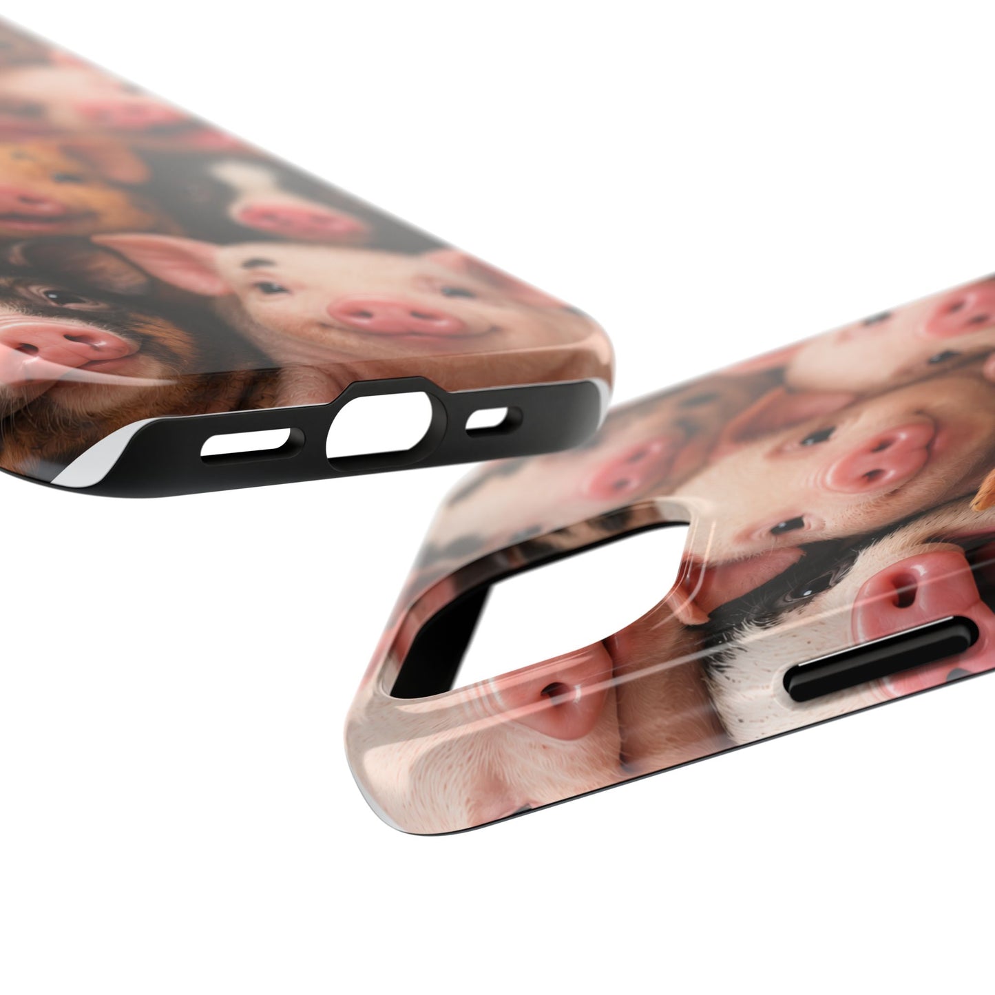 Pig Faces Tough Phone Case — Cute Farm Animal iPhone Protective Cover