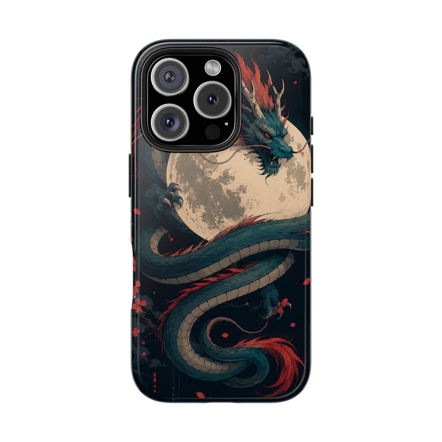 Dragon Moon Phone Case — Mythic Asian Serpent Design Tough Case