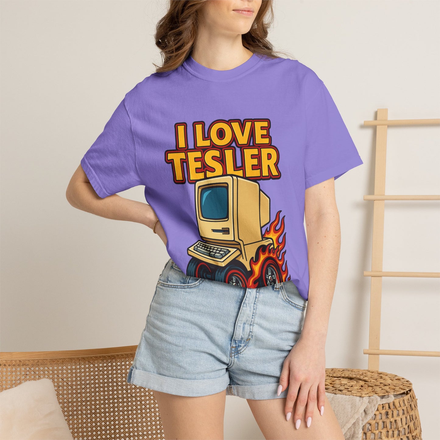 I Love Tesler Vintage Computer Tee — Retro Tech Graphic T-Shirt