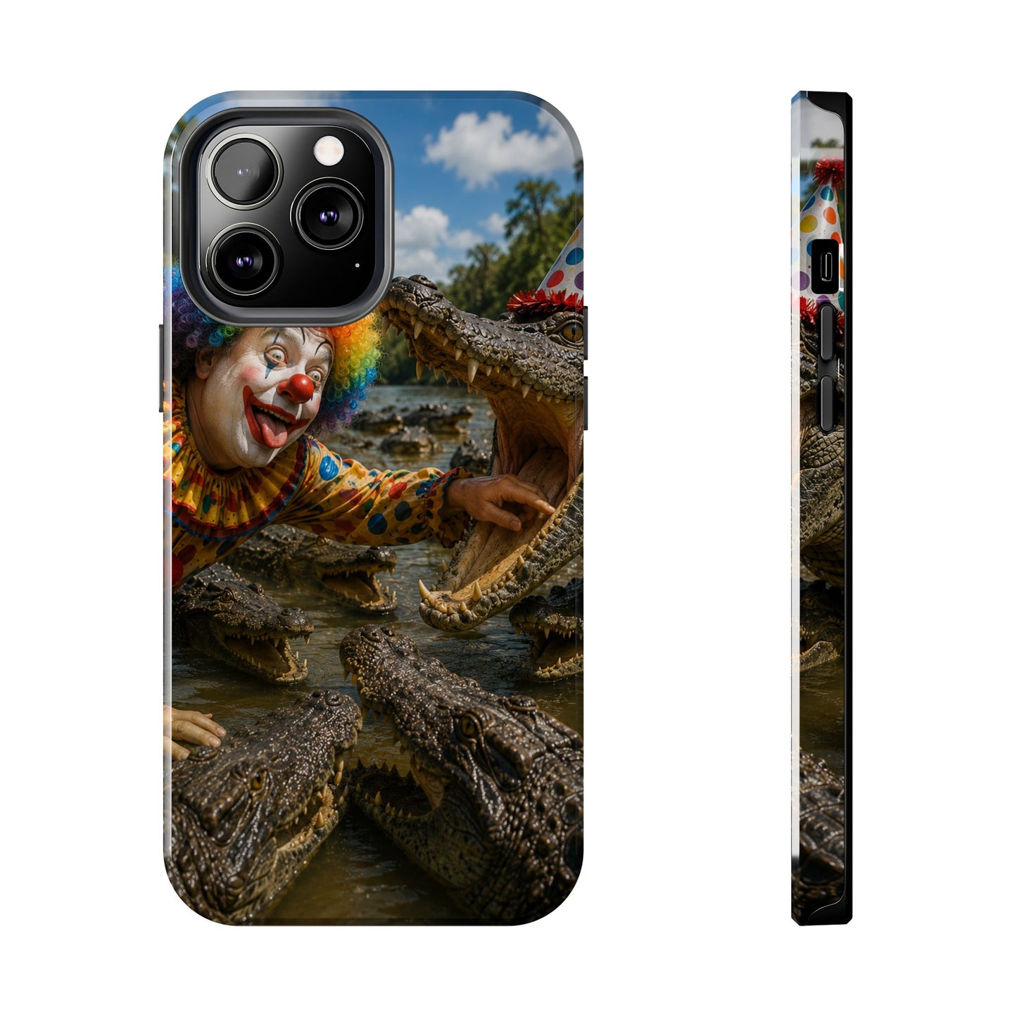 Creepy Clown Alligator Tough Phone Case — Horror Phone Cover for Scary Fans