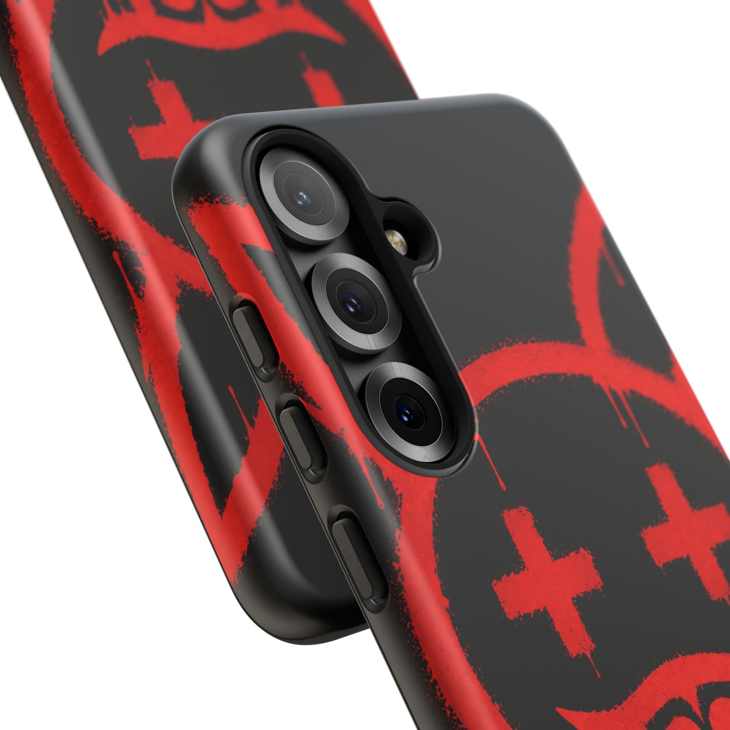 Phone Case - Metallic Souls Red Drip Smiley Graffiti Design