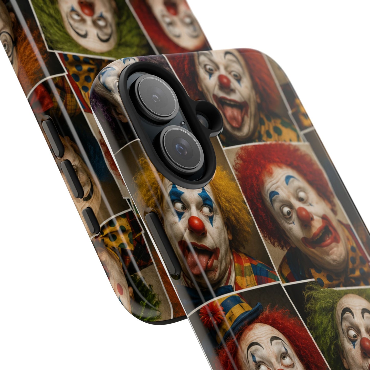 Clown Collage Tough Phone Case — Retro Carnival Horror Pattern