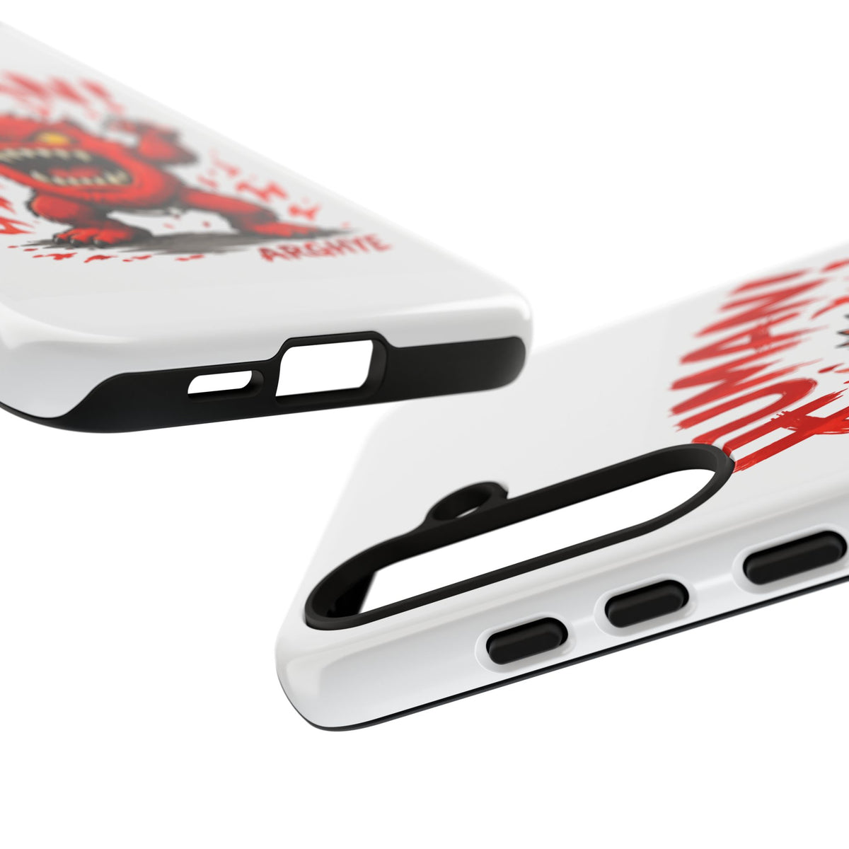 Angry Monster "HUMAN!" Phone Case — Cute Fiery Creature iPhone Cover