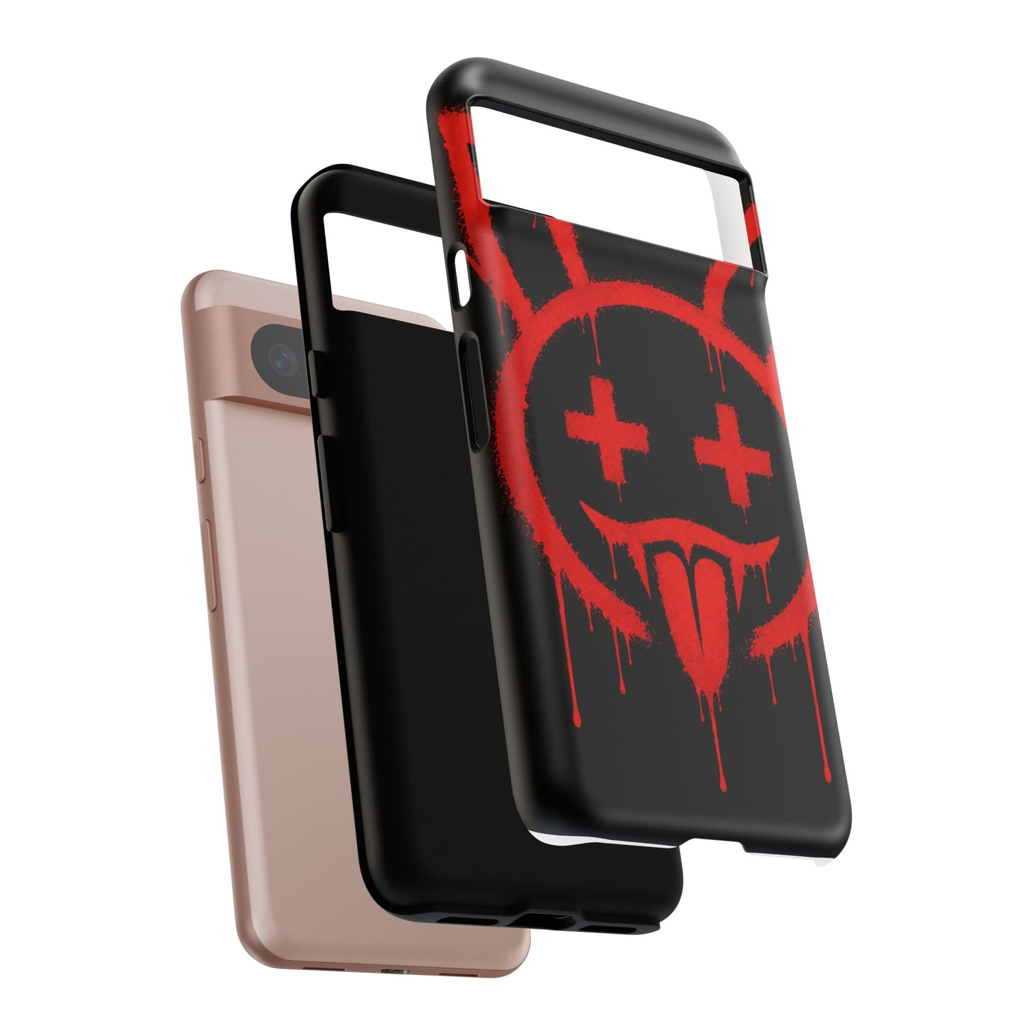 Phone Case - Metallic Souls Red Drip Smiley Graffiti Design