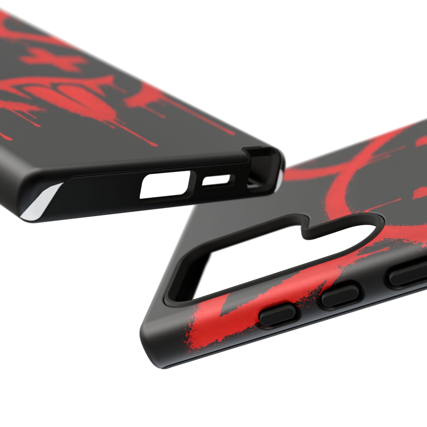 Phone Case - Metallic Souls Red Drip Smiley Graffiti Design