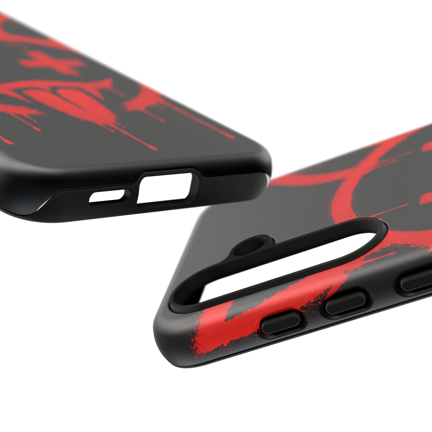 Phone Case - Metallic Souls Red Drip Smiley Graffiti Design
