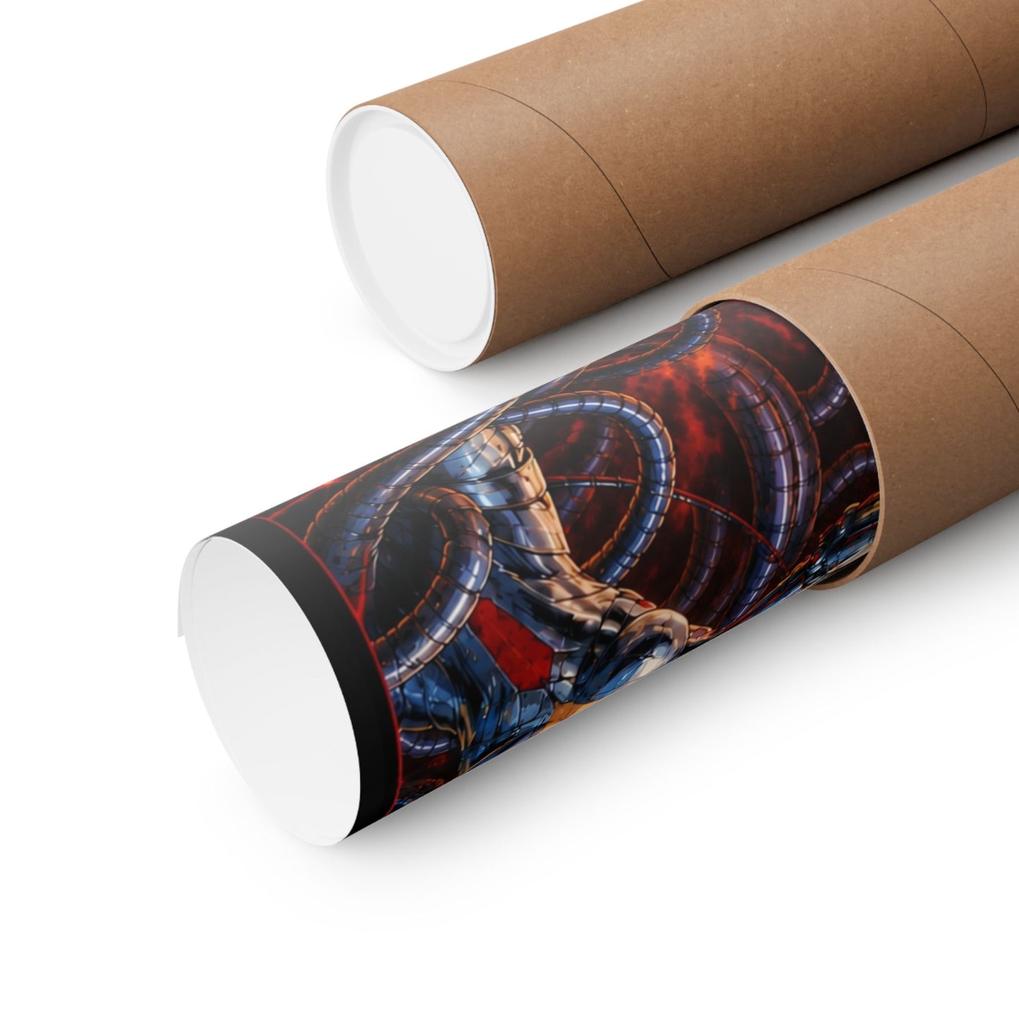Metallic Souls Anime Poster — Matte Vertical Sci‑Fi Horror Art Print