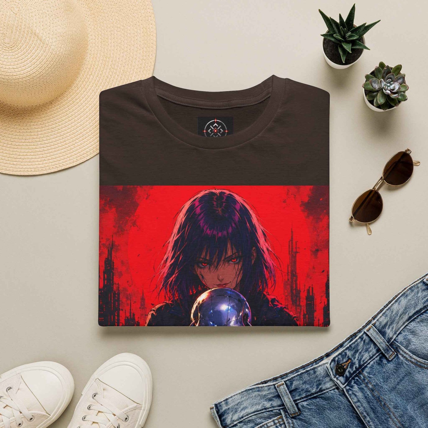 Metallic Souls Gothic Tee — Mystic Fortune Teller Anime Graphic T-Shirt