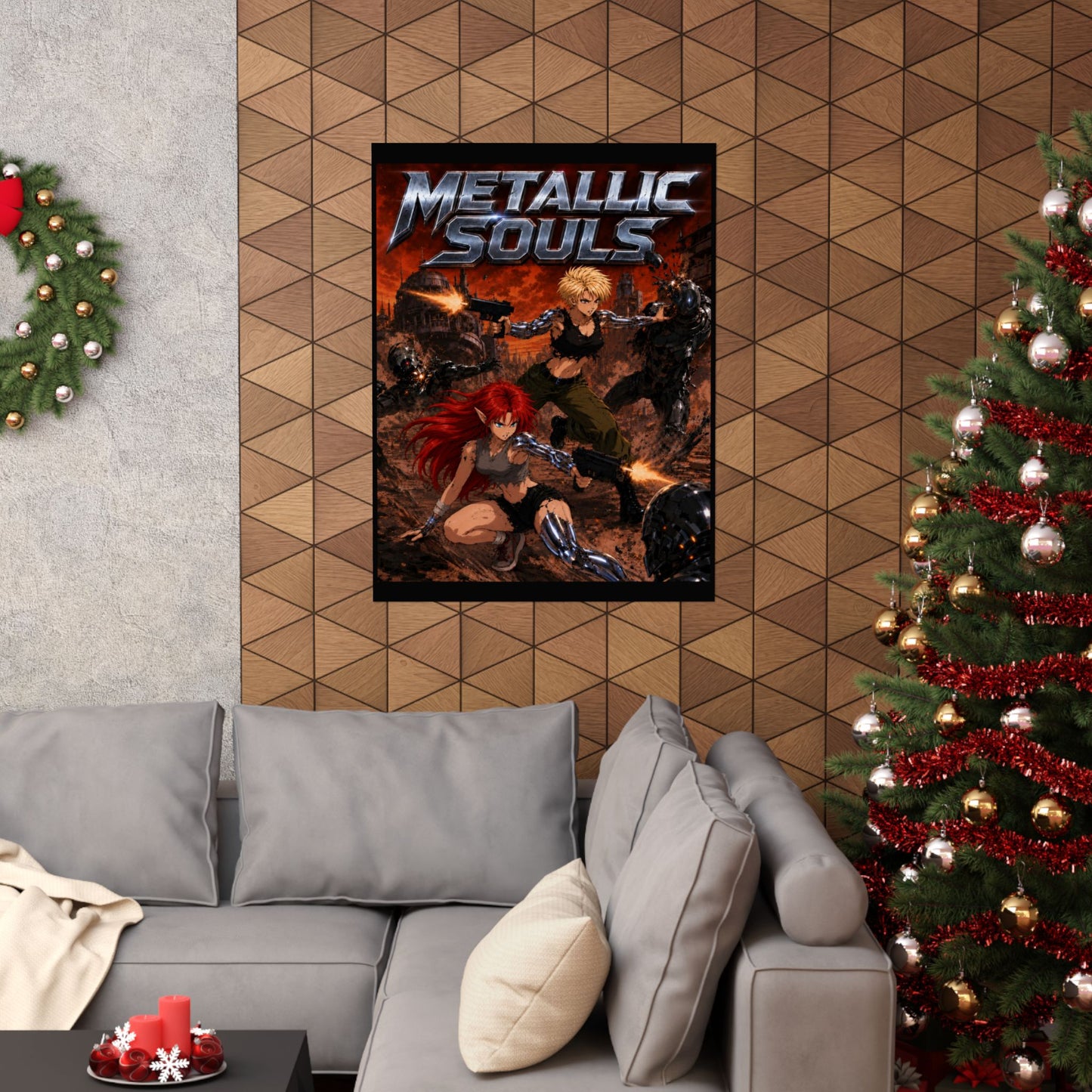 Metallic Souls Poster — Anime Sci‑Fi Action Matte Vertical Print
