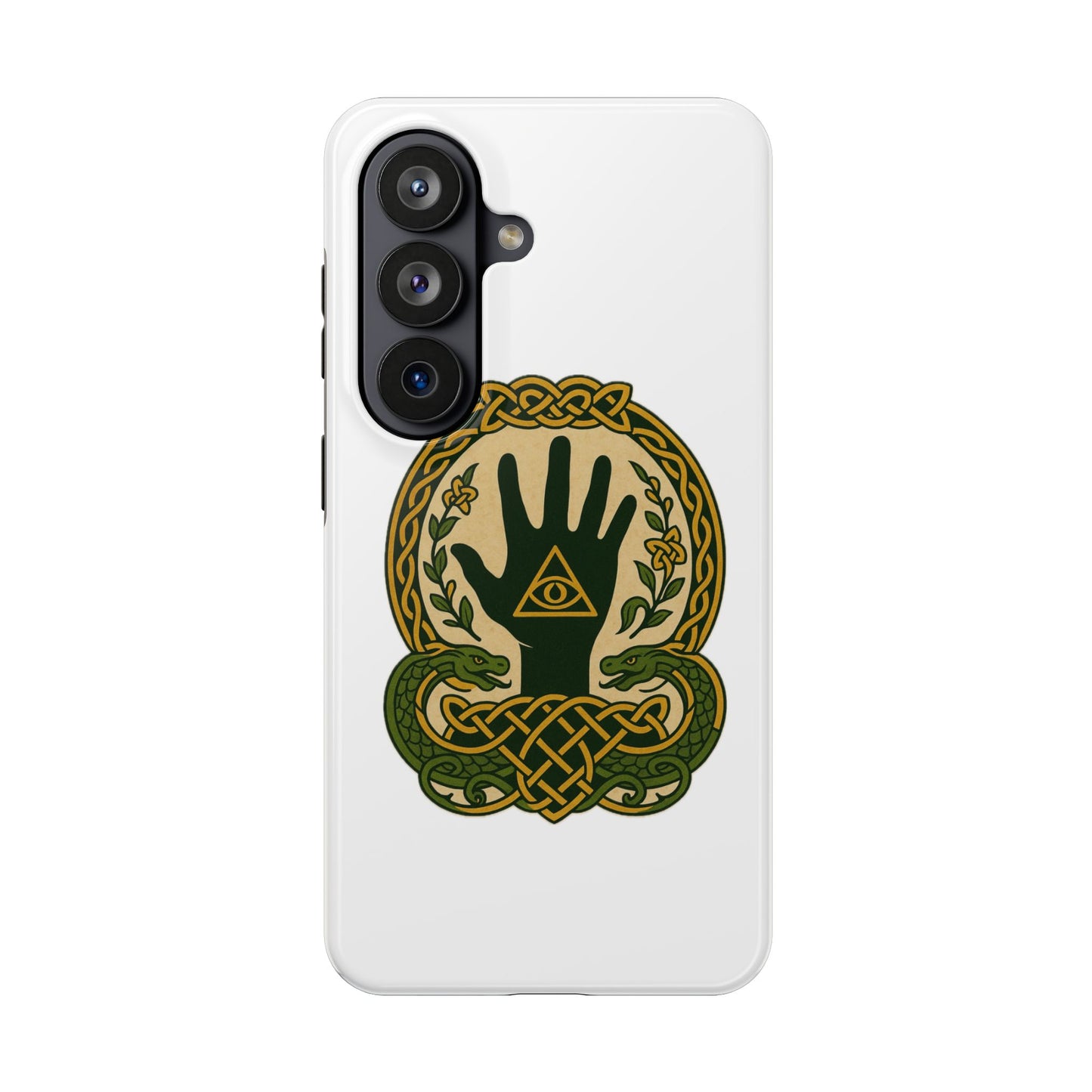 Celtic Eye of Providence Tough Phone Case — Protective Mythic Hand Design