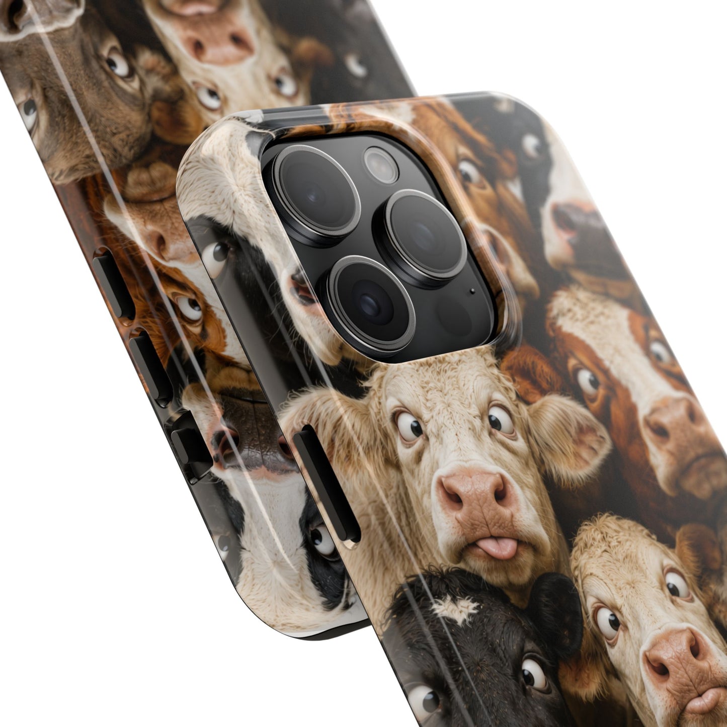Cow Collage Tough Phone Case — Funny Farm Animal Protective Phone Cover