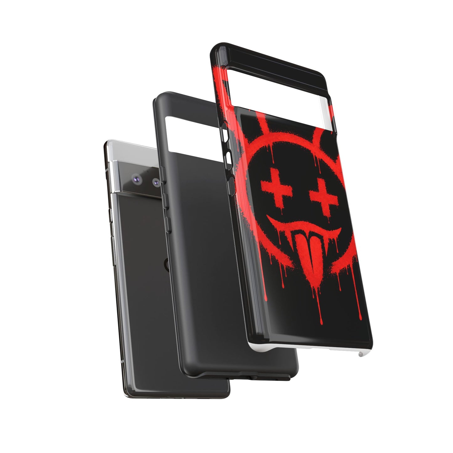 Phone Case - Metallic Souls Red Drip Smiley Graffiti Design