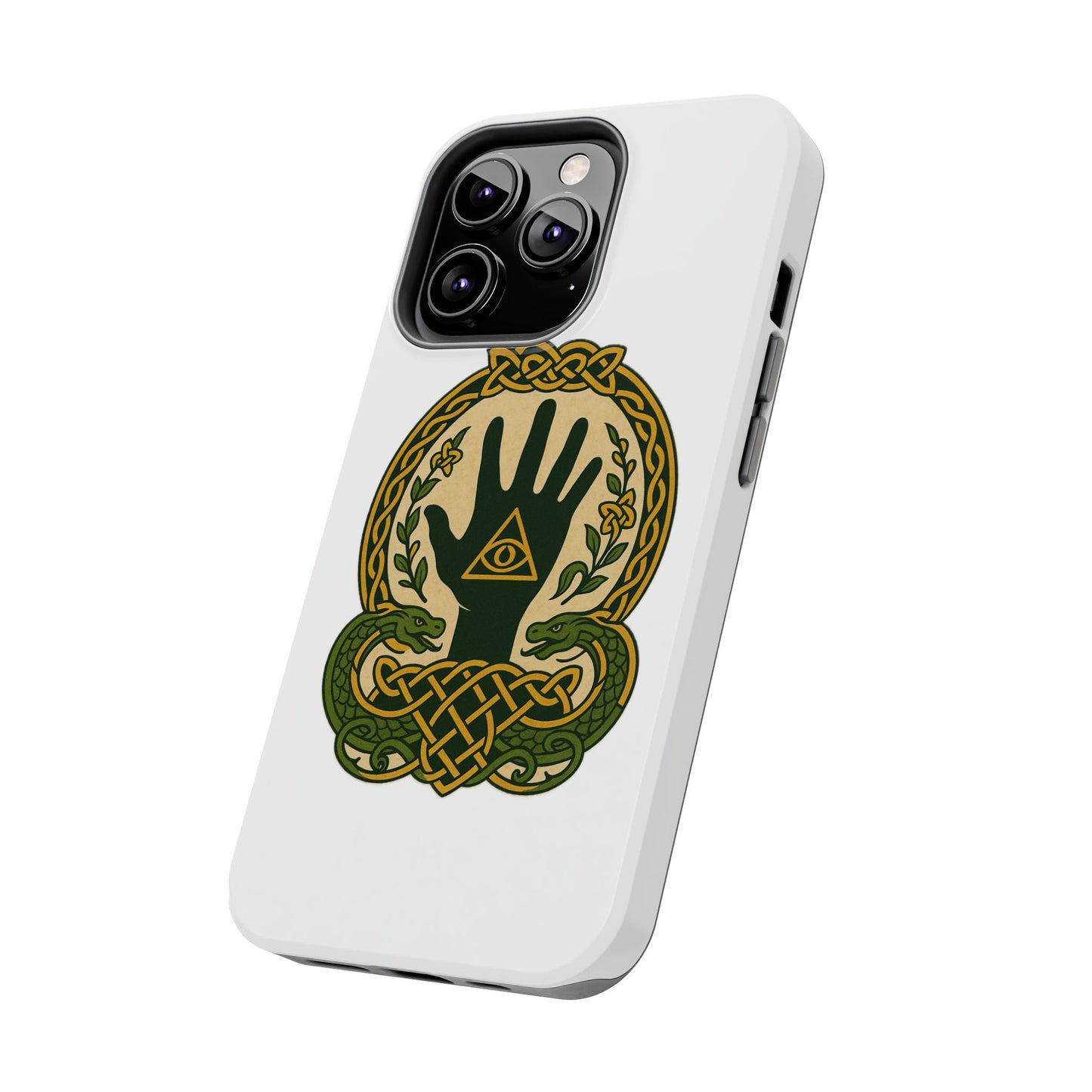 Celtic Eye of Providence Tough Phone Case — Protective Mythic Hand Design