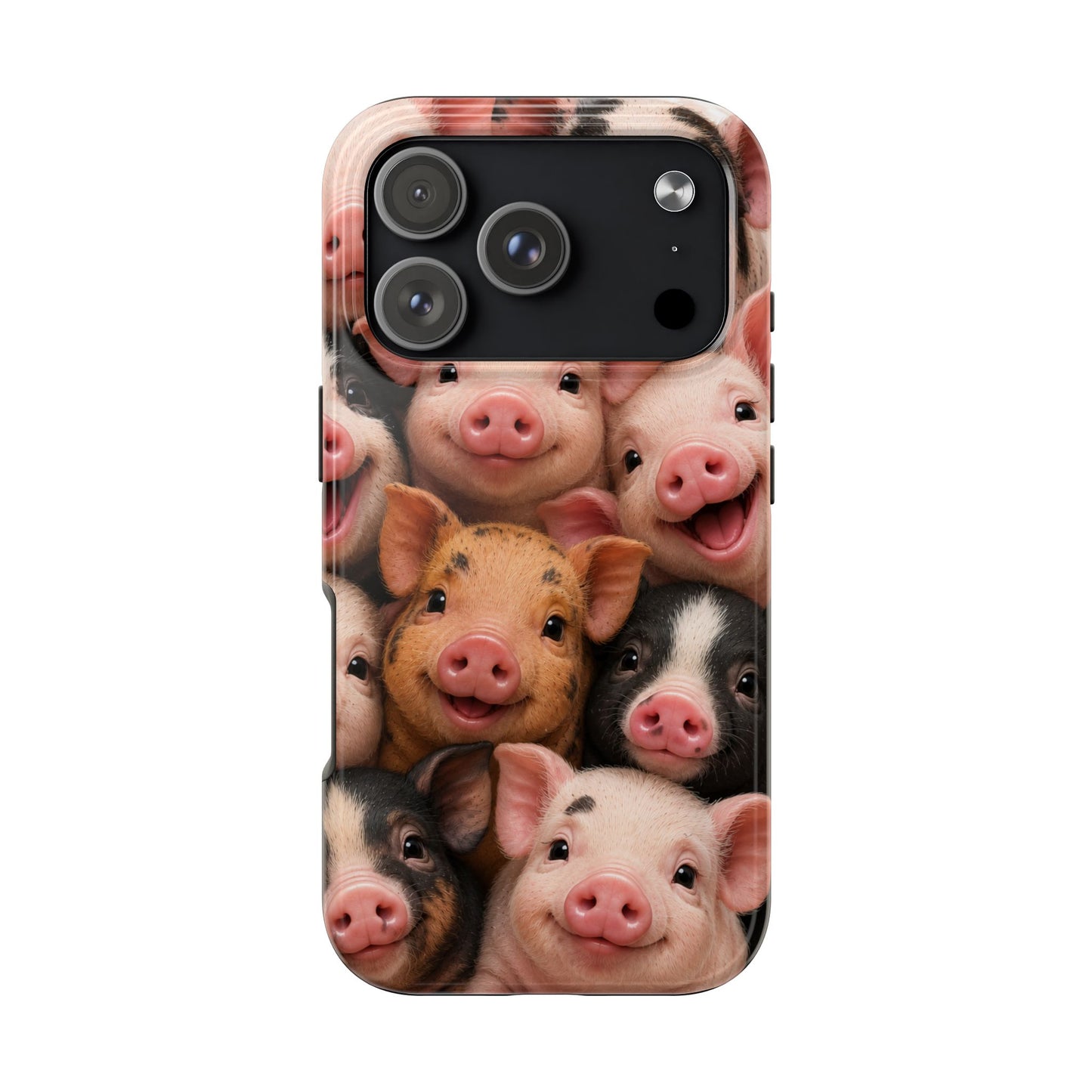 Pig Faces Tough Phone Case — Cute Farm Animal iPhone Protective Cover