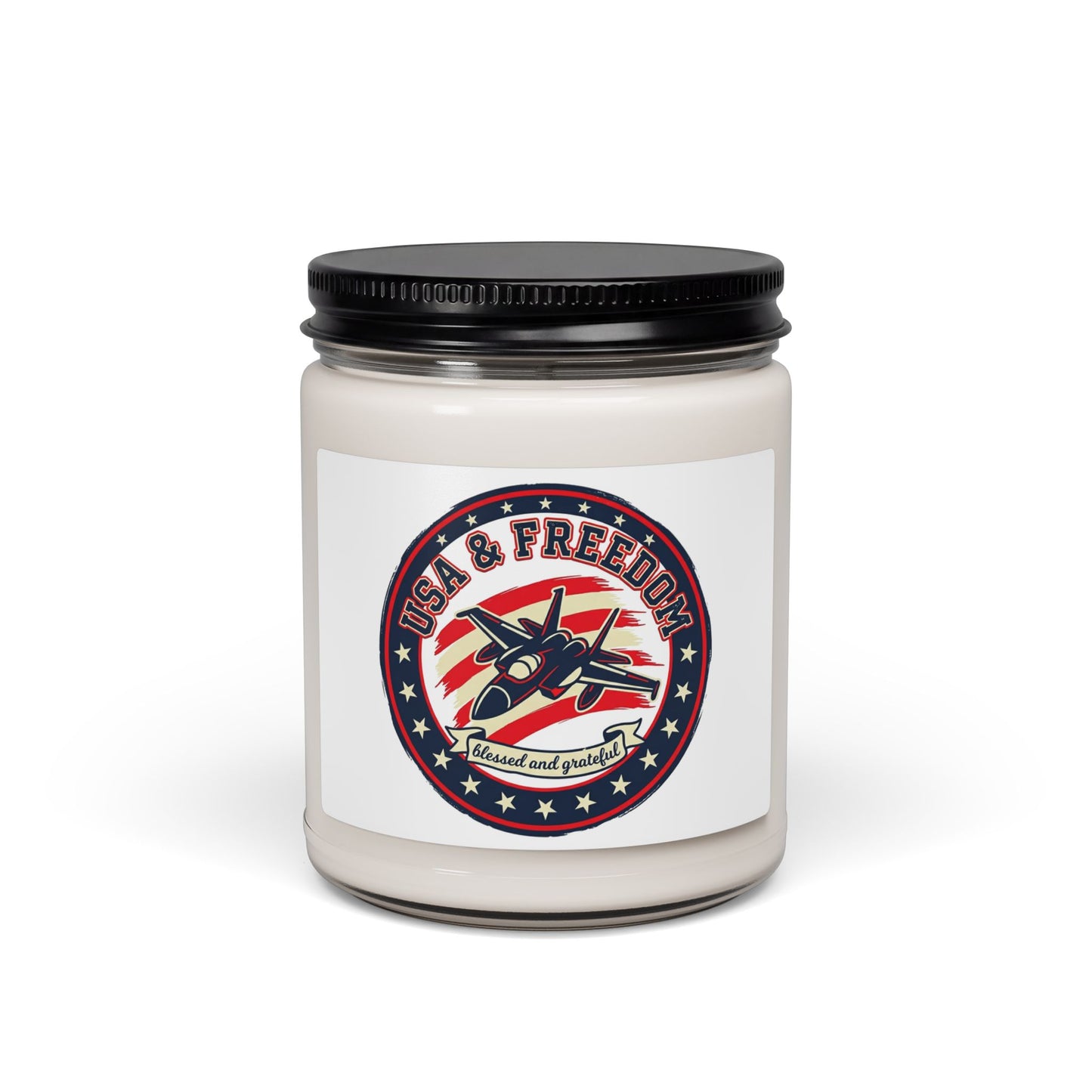 USA & Freedom Soy Candle | Faith-based patriotic, July 4th vintage Americana