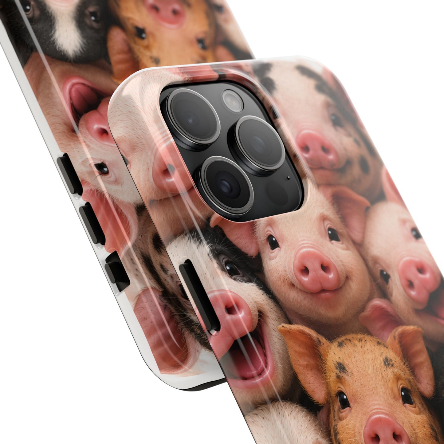 Pig Faces Tough Phone Case — Cute Farm Animal iPhone Protective Cover