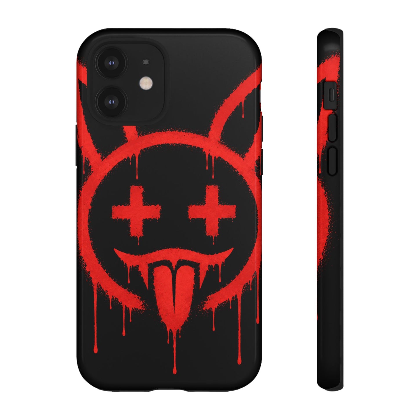 Phone Case - Metallic Souls Red Drip Smiley Graffiti Design
