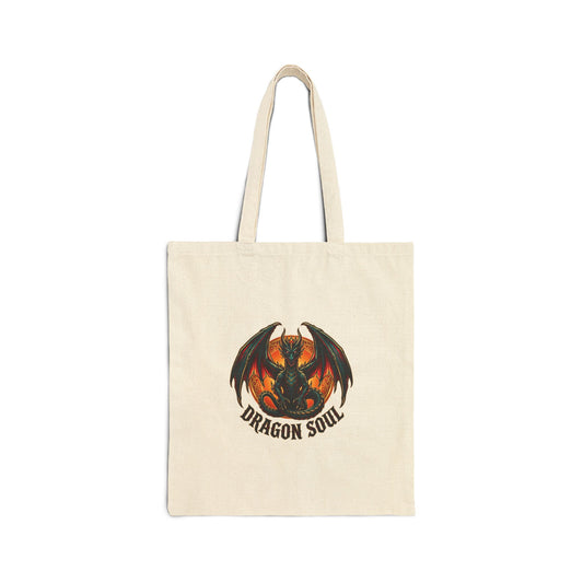 Dragon Soul tote, dragon fantasy art, mythical creature, tattoo style