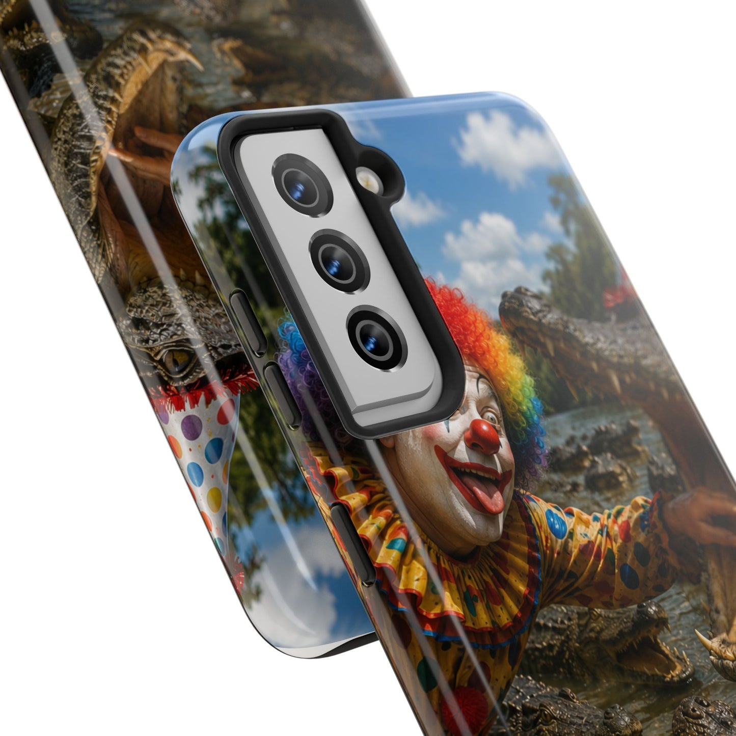 Creepy Clown Alligator Tough Phone Case — Horror Phone Cover for Scary Fans
