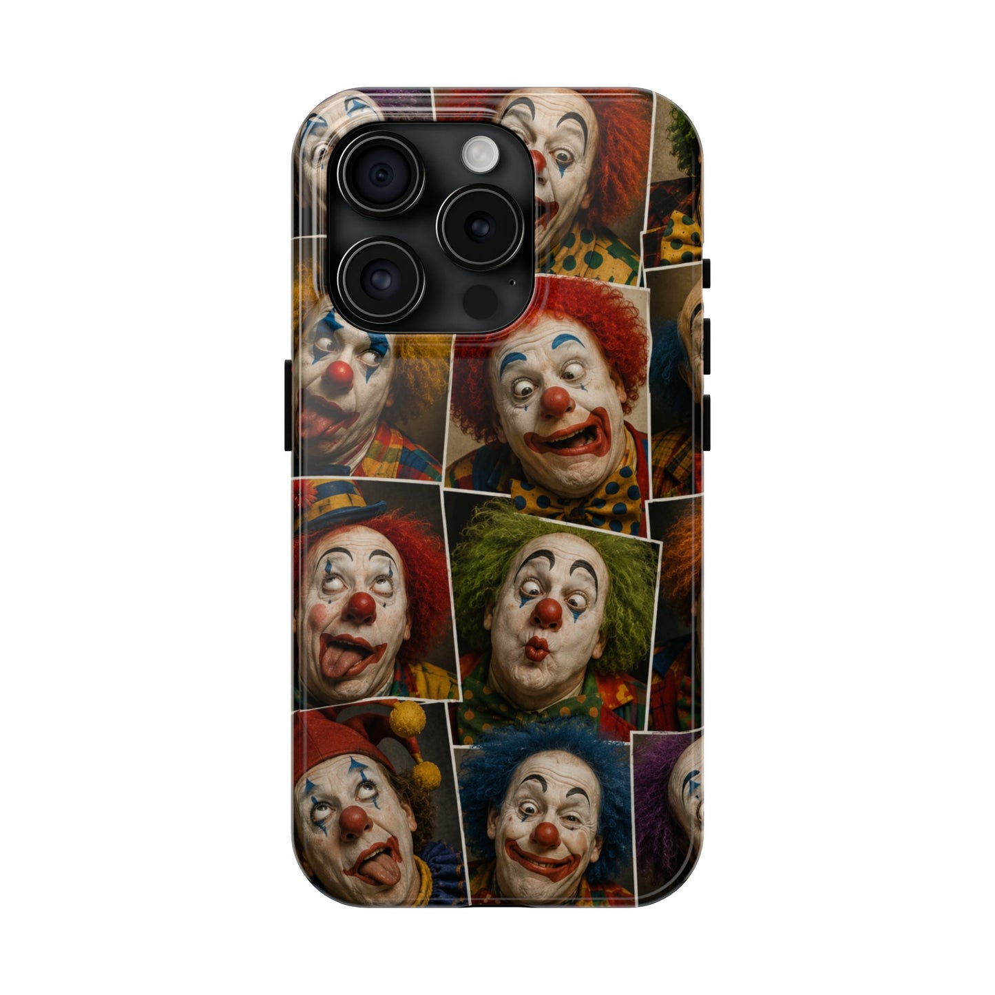 Clown Collage Tough Phone Case — Retro Carnival Horror Pattern