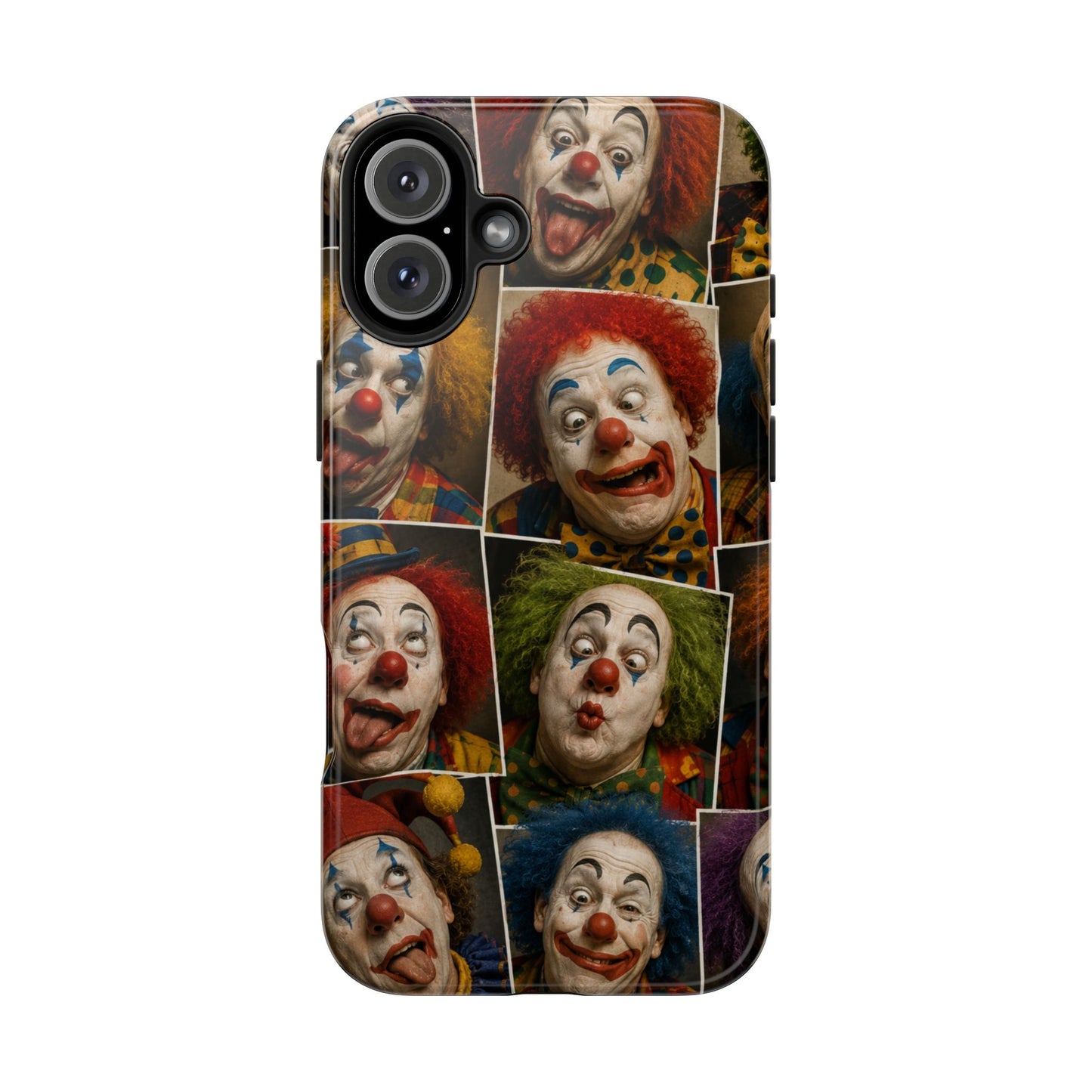 Clown Collage Tough Phone Case — Retro Carnival Horror Pattern