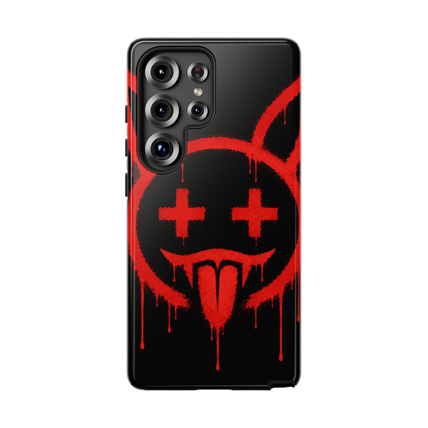 Phone Case - Metallic Souls Red Drip Smiley Graffiti Design