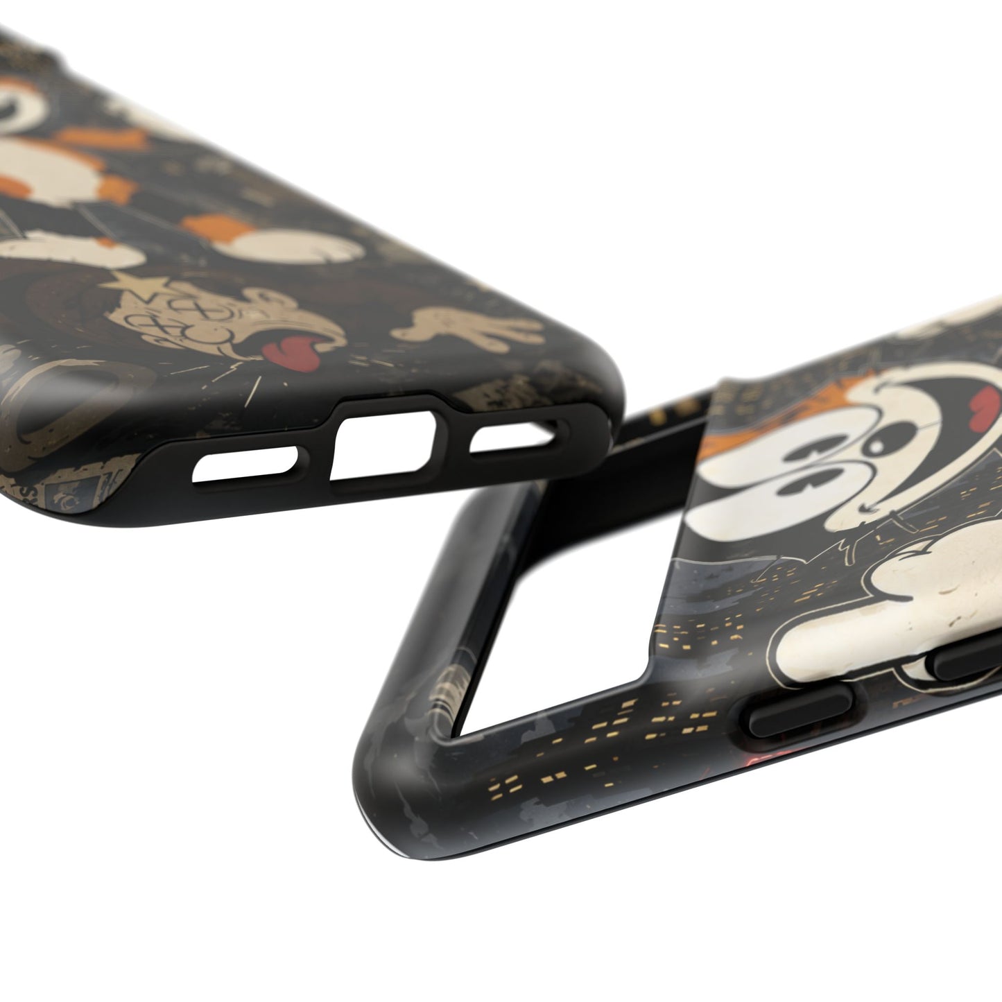 Vintage Cartoon Cat Phone Case — Edgy Felix-Style Illustration
