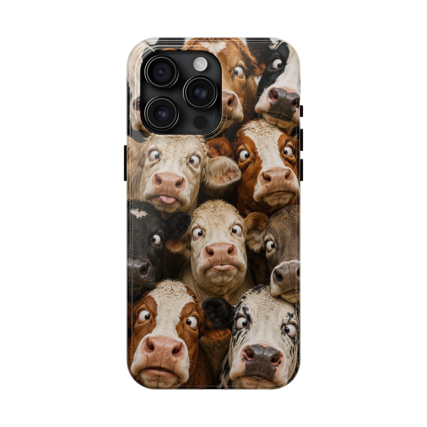 Cow Collage Tough Phone Case — Funny Farm Animal Protective Phone Cover