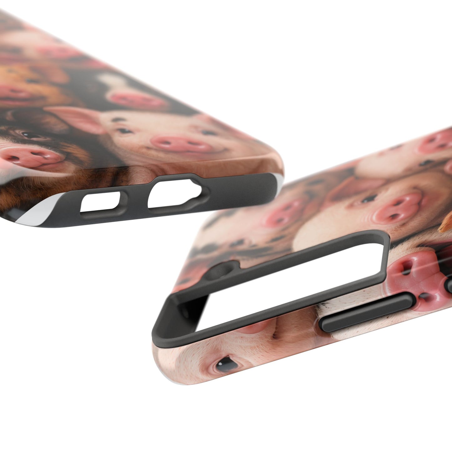 Pig Faces Tough Phone Case — Cute Farm Animal iPhone Protective Cover