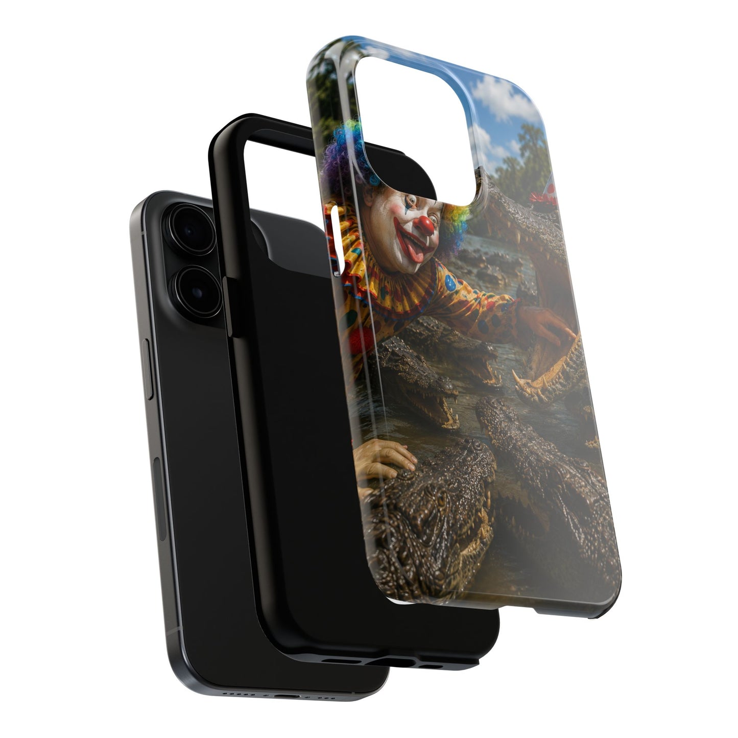 Creepy Clown Alligator Tough Phone Case — Horror Phone Cover for Scary Fans