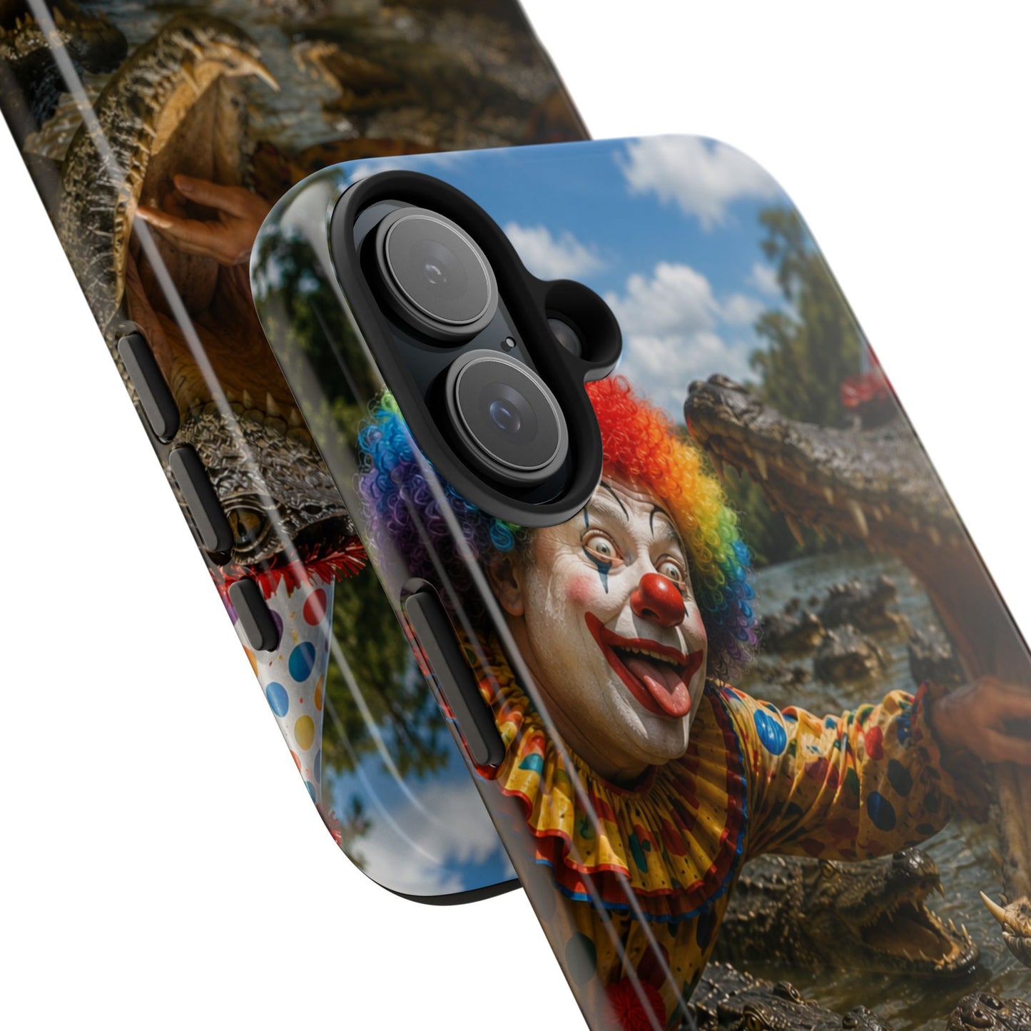 Creepy Clown Alligator Tough Phone Case — Horror Phone Cover for Scary Fans