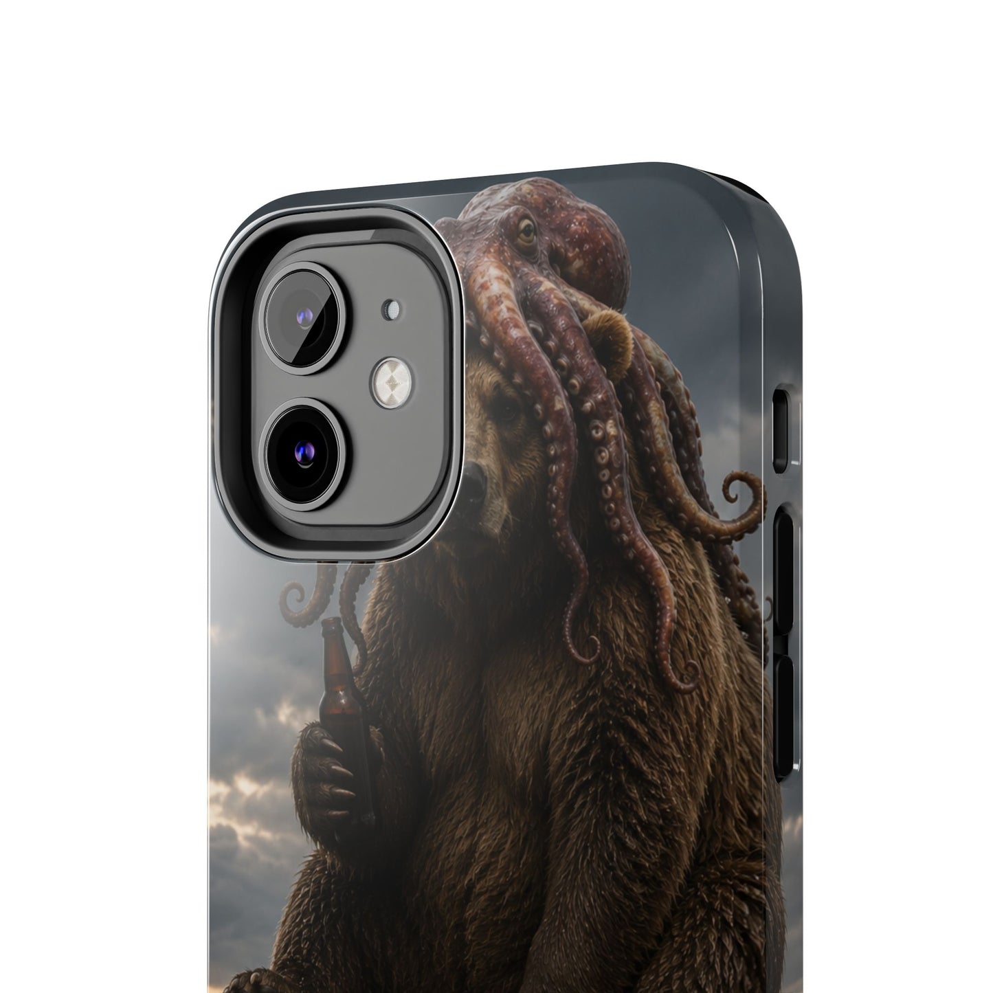 Tough Phone Case — Post‑Apocalyptic Bear with Octopus Helmet on Nuclear Bomb