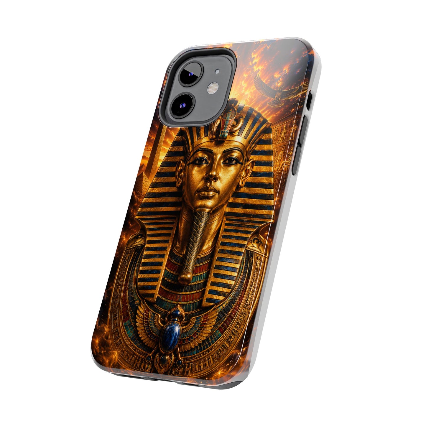 Egyptian Pharaoh Tough Phone Case — Protective Golden Tutankhamun Design