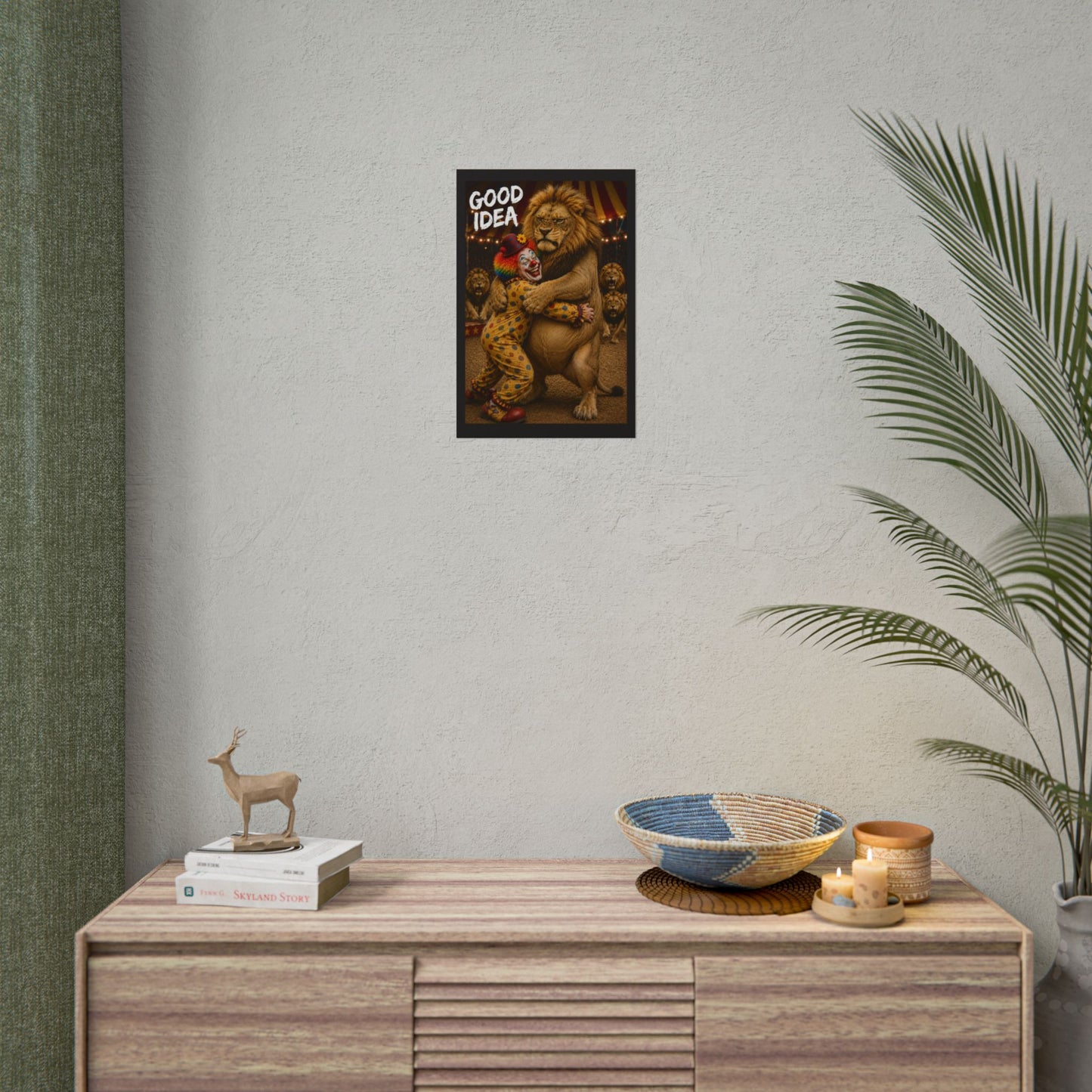 Rolled Poster — 'Good Idea' Clown & Lion Circus Art Print