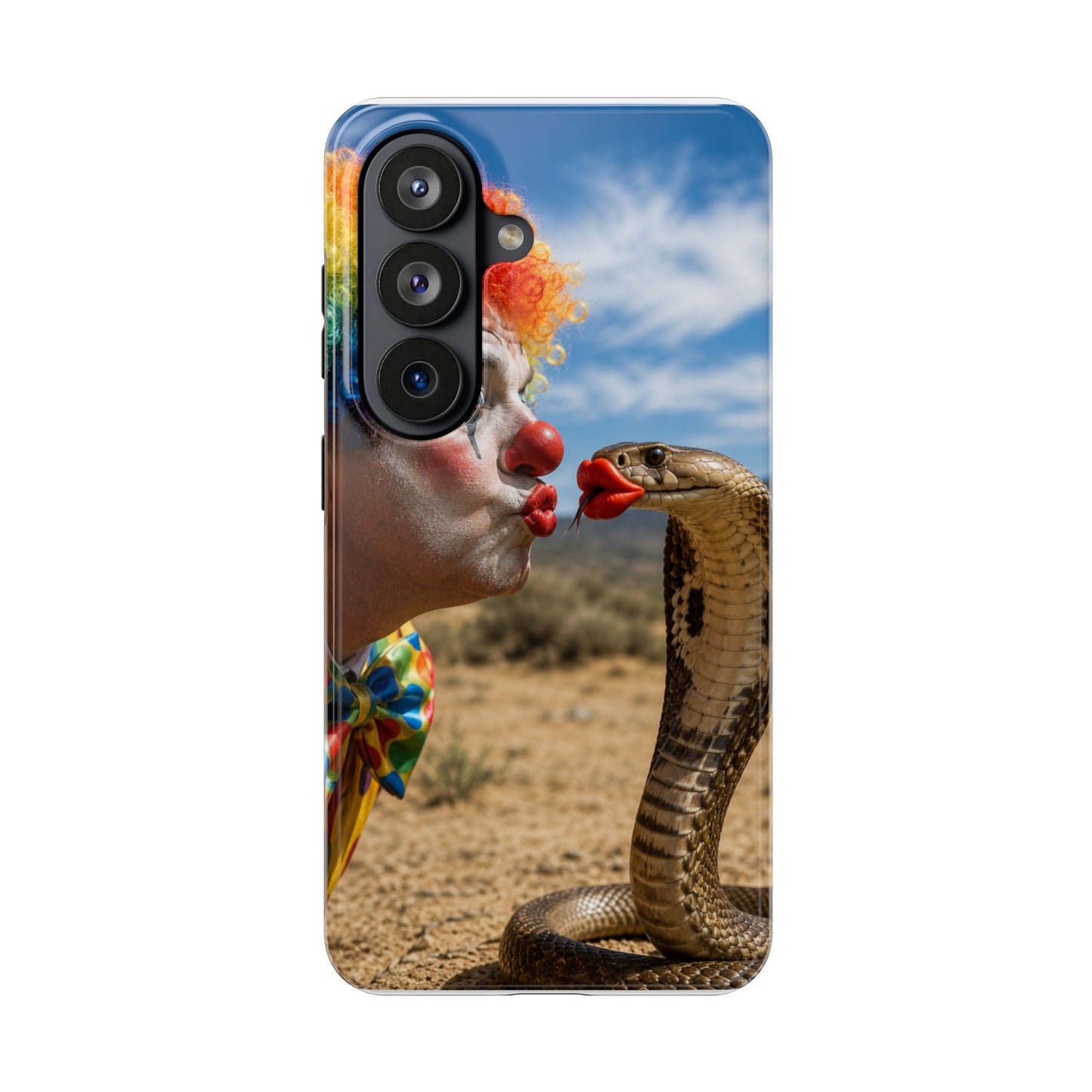 Clown & Cobra Tough Phone Case — Funny Kiss Design, Shockproof Protective Cover