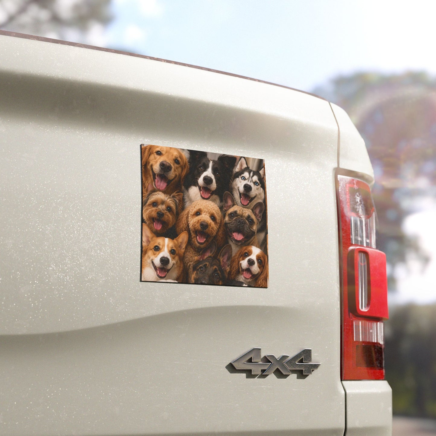 Dog Collage Car Magnet — Cute Smiling Dogs Vehicle Decor for Pet Lovers