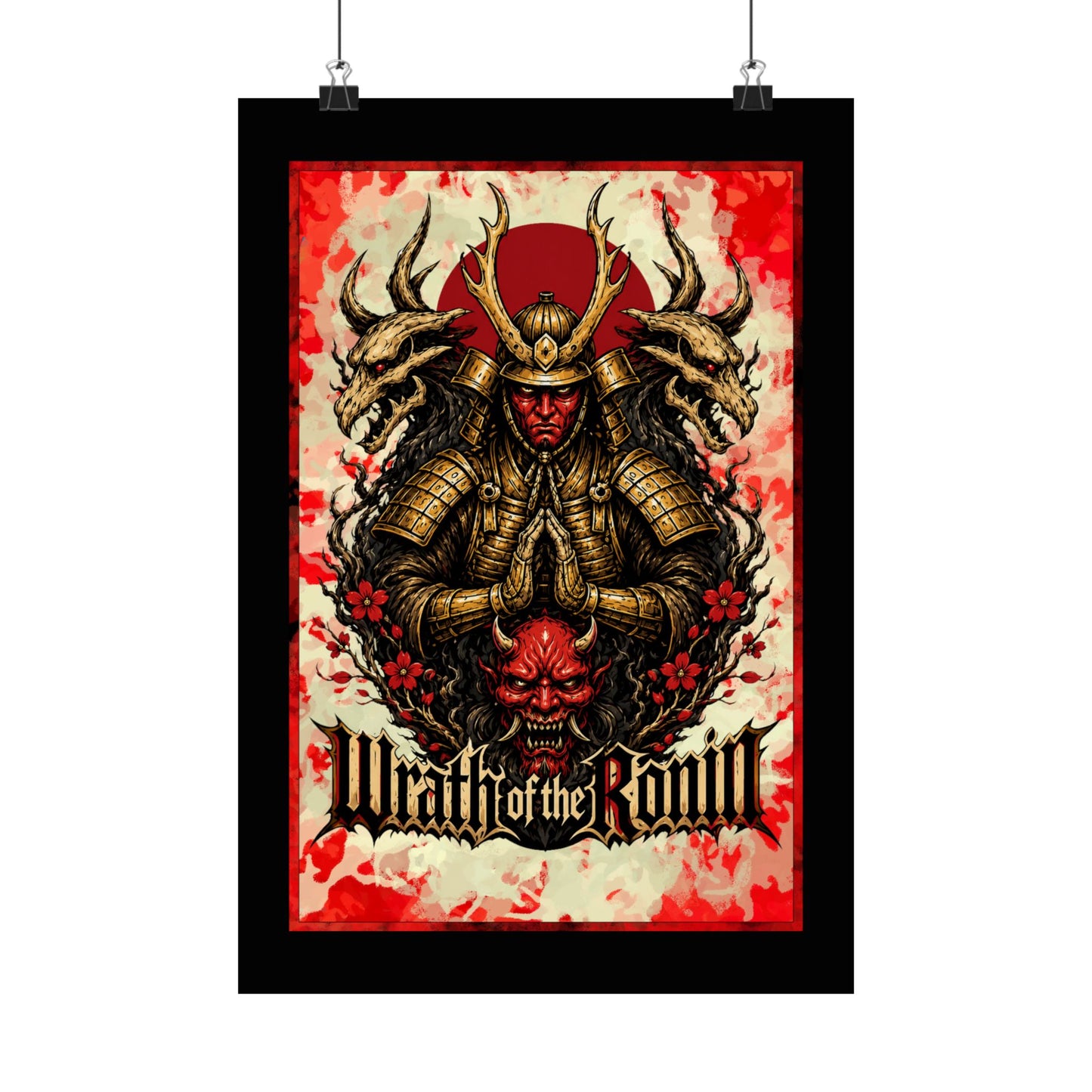 Samurai Wrath Poster — 'Wrath of the Ronin' Matte Vertical Art Print